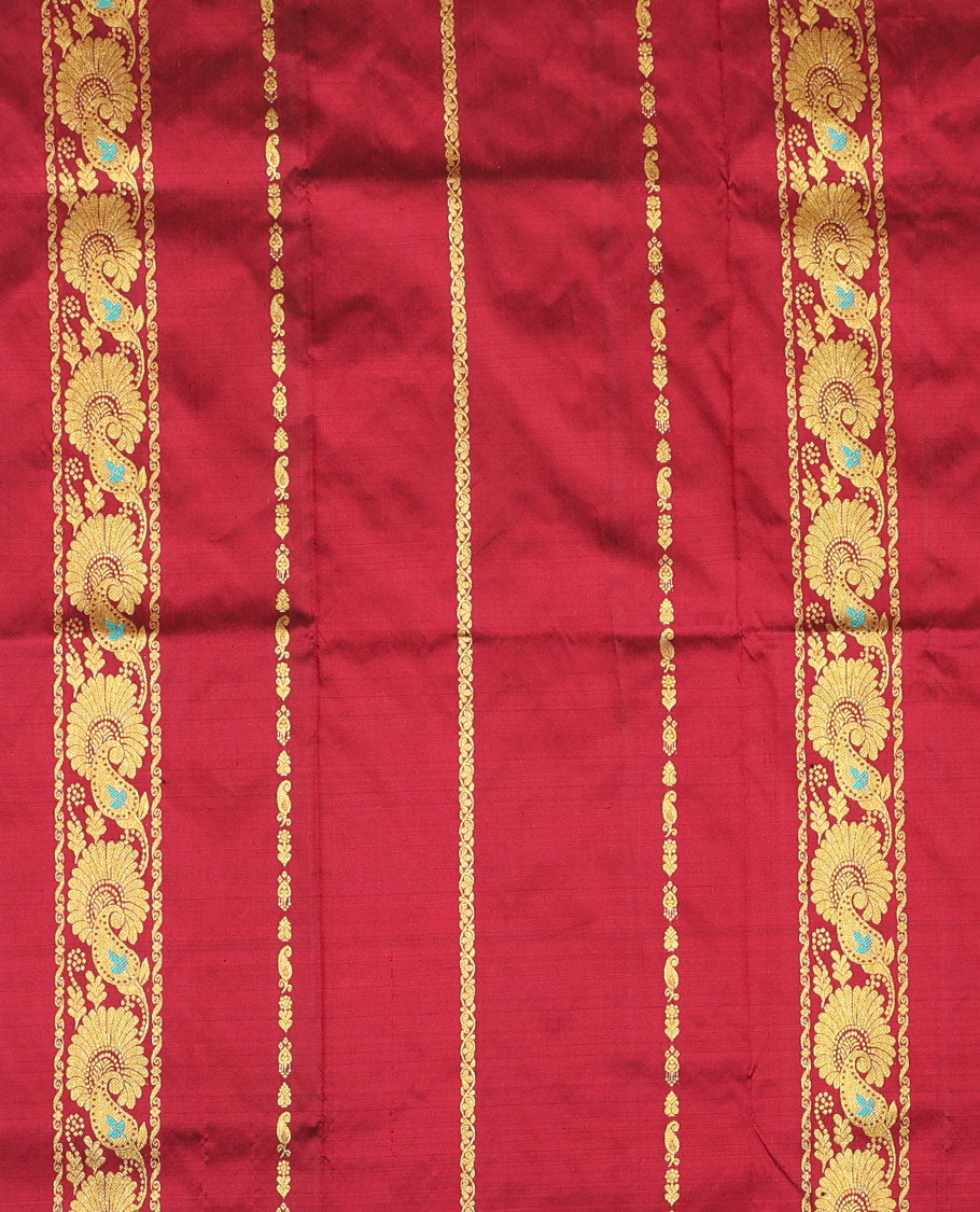 Maroon Pure-Silk Half-Saree