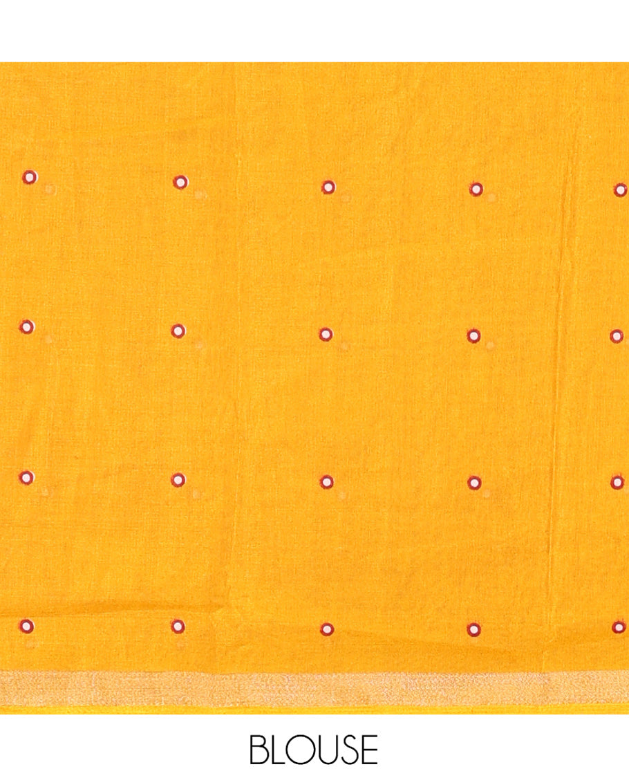 Black Muslin Cotton Saree, Elevated with Shibori Print, a Piping Border, Butterfly Motifs Pallu and a Contrast Blouse