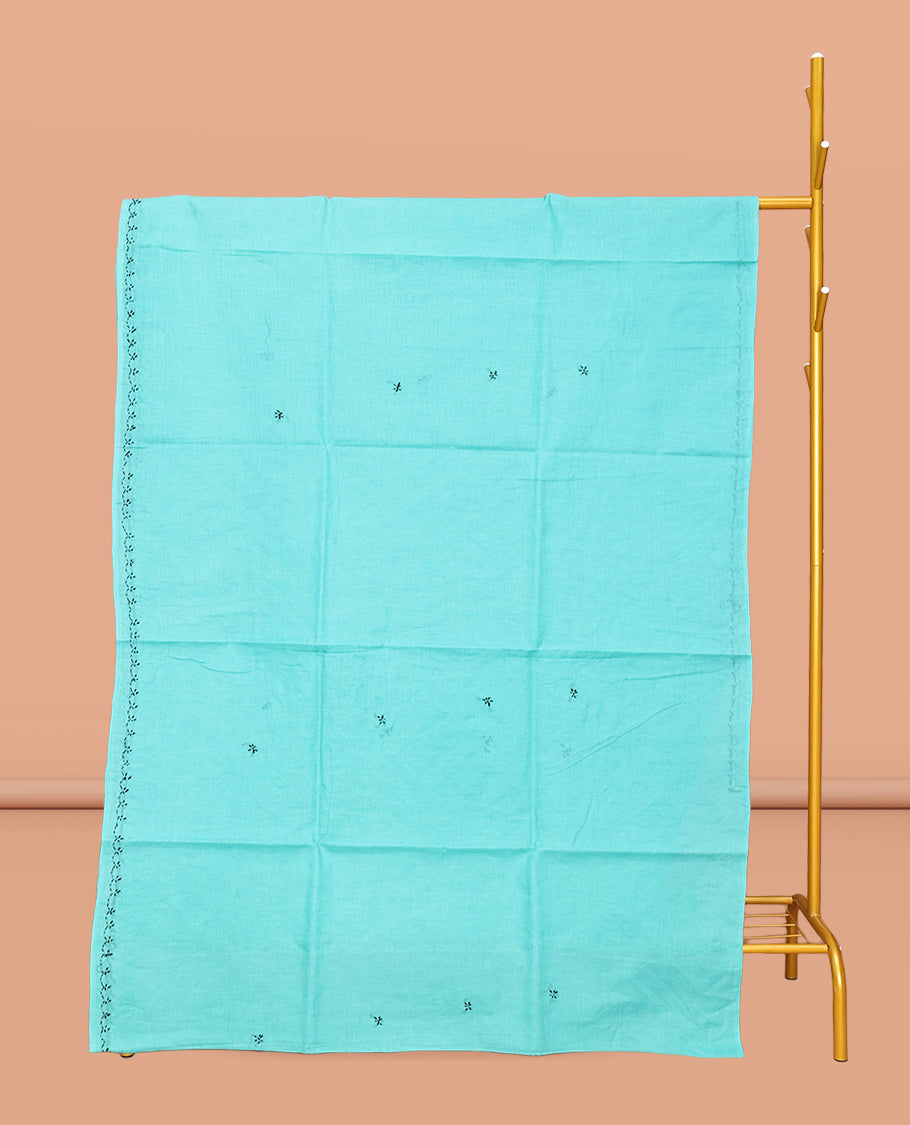Turquoise Lucknowi Chikankari Saree