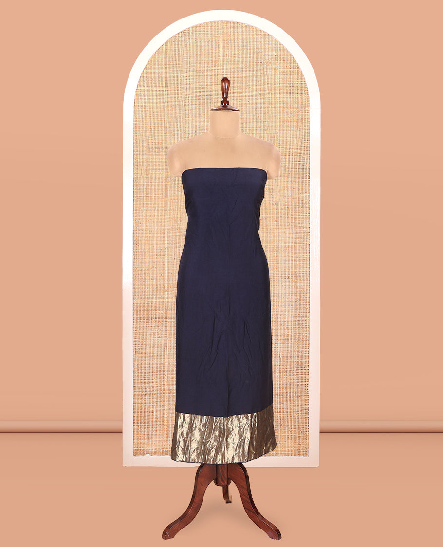 Navy Blue Semi-Silk Material Chudidar Set
