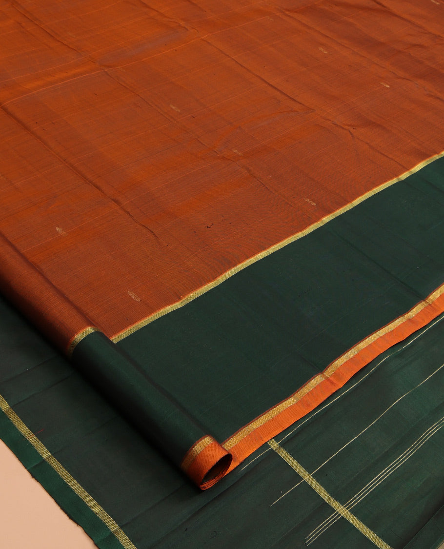 Rust Kanchipuram Silk Saree
