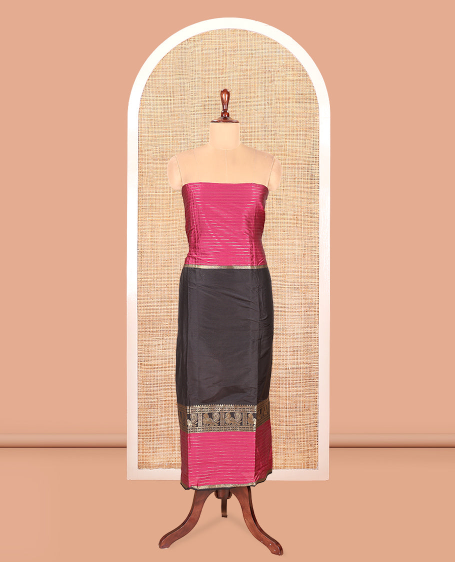 Black Semi-Silk Material Chudidar Set