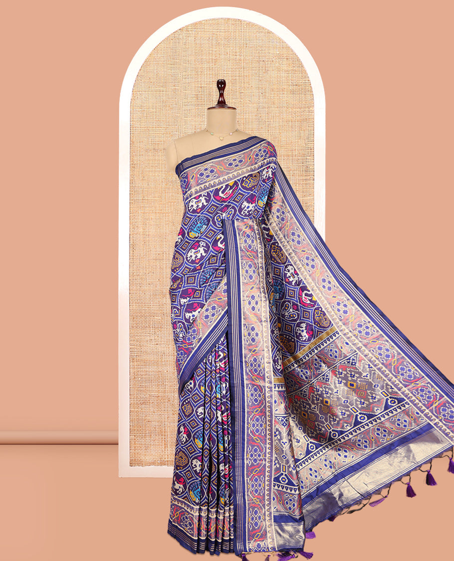 Navy Blue Fancy Patola Saree