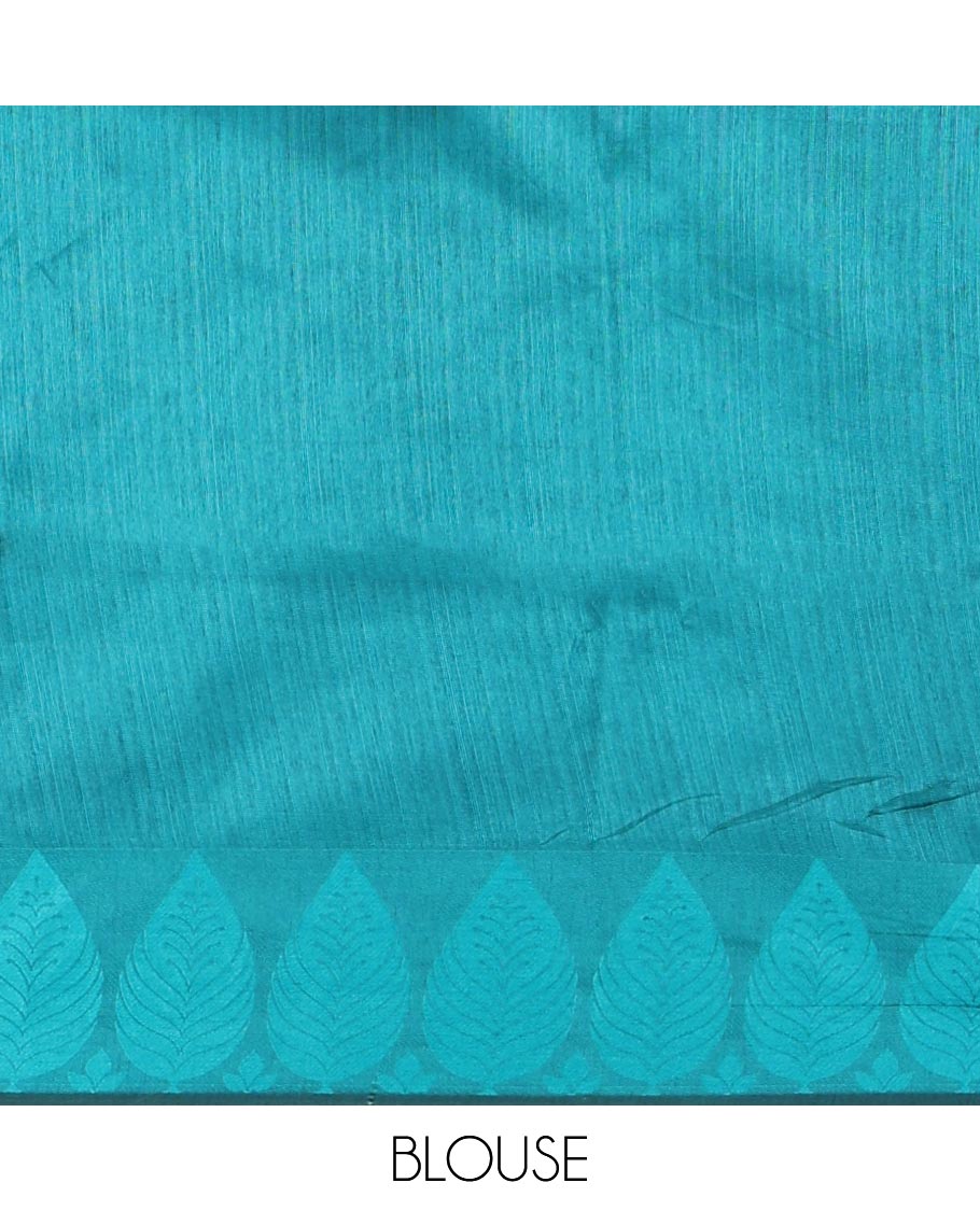 Purple plain jute cotton saree , contrast leaf thread butta border & lining seer pallu with tussels