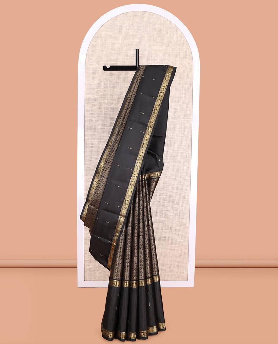 Black Kanchipuram Chettinad Saree