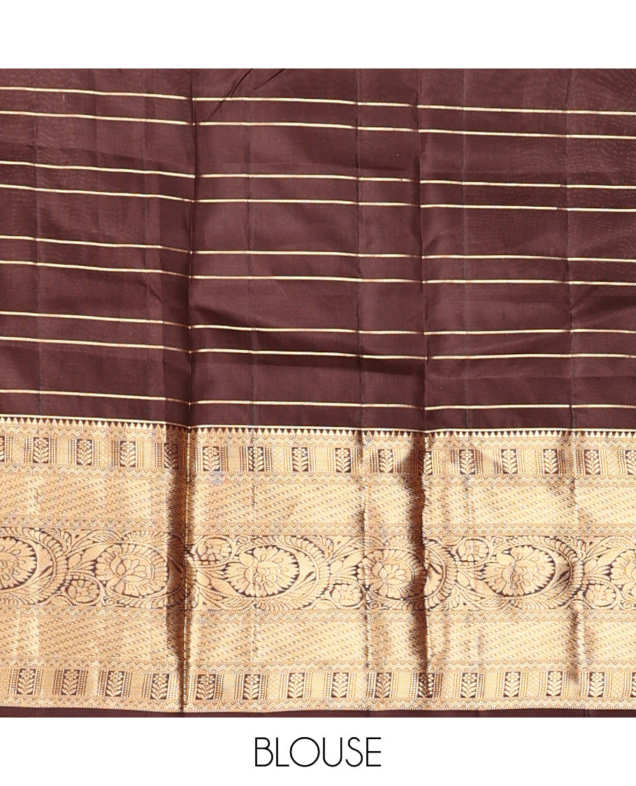 Tomato and Brown Vasundhara Silk Saree