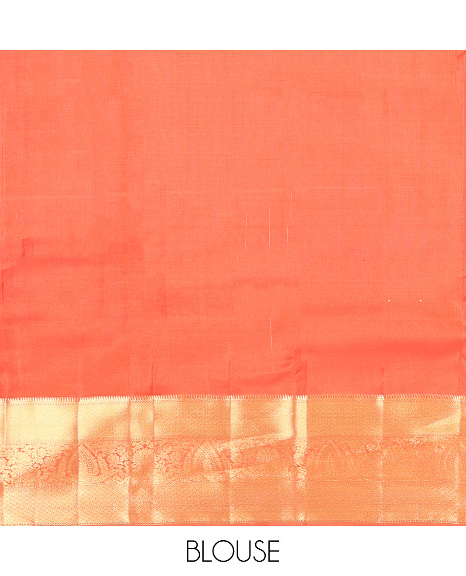Sandal Vasundhara Lite Silk Mix Saree, Sparsely Woven with Zari Buttas, a Contrast Traditional Zari Border, Grandly Decked Up Pallu, and a Contrast Blouse