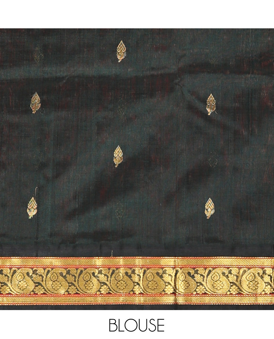 Pink Paisley Kuppadam Silk Saree