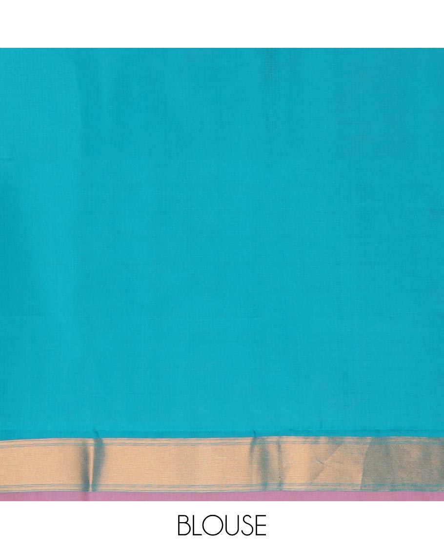 Onion pink with rama green patola design mulberry silk aree , double side border with one side bavanchi small border