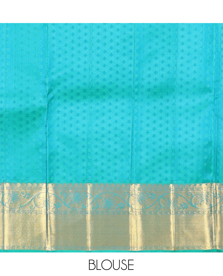Peacock Blue Kanchipuram Wedding Silk Saree