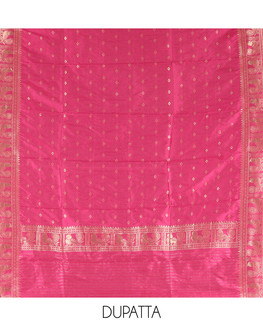 Black Semi-Silk Material Chudidar Set