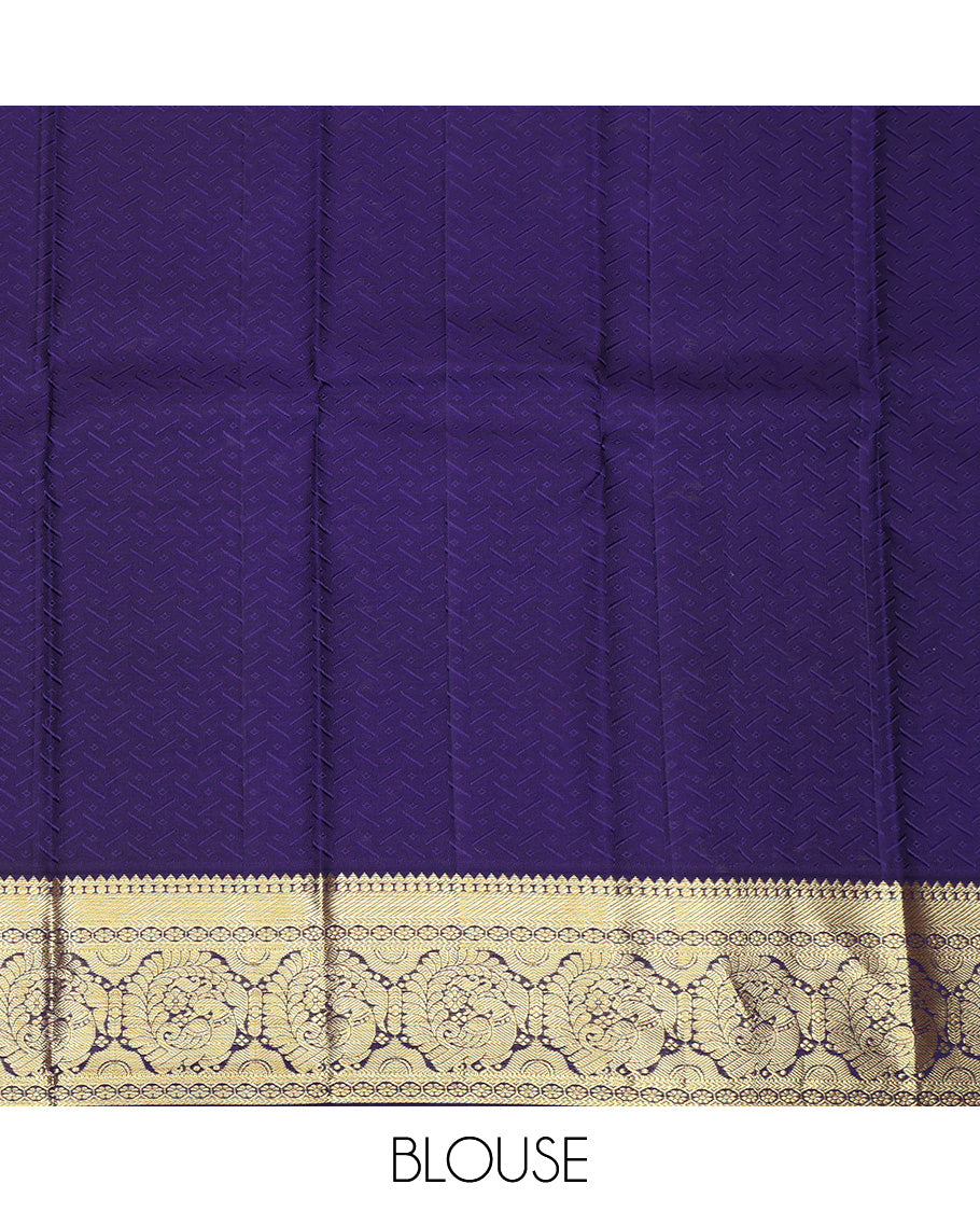 Pink Pure Silk Navarathna Pavadai Material Set