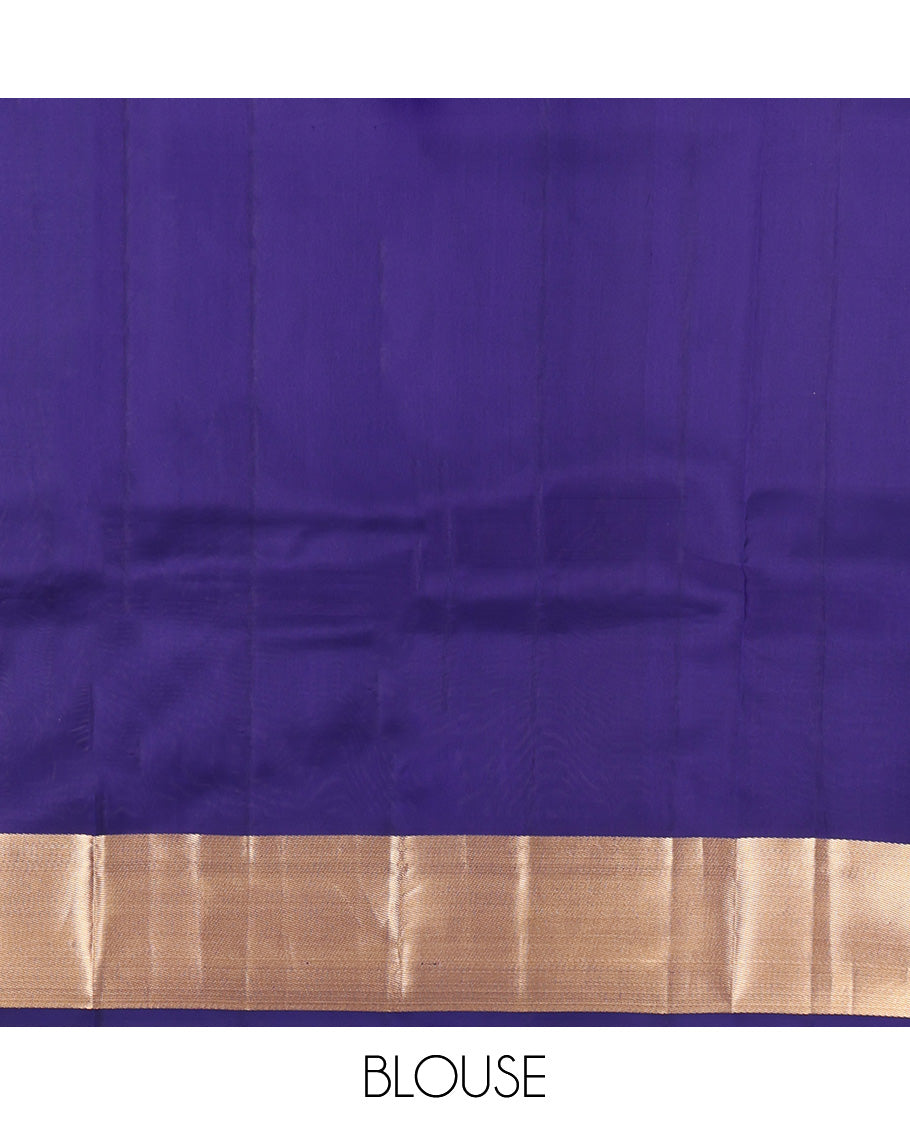 Blue Plain Kanchipuram Silk Saree