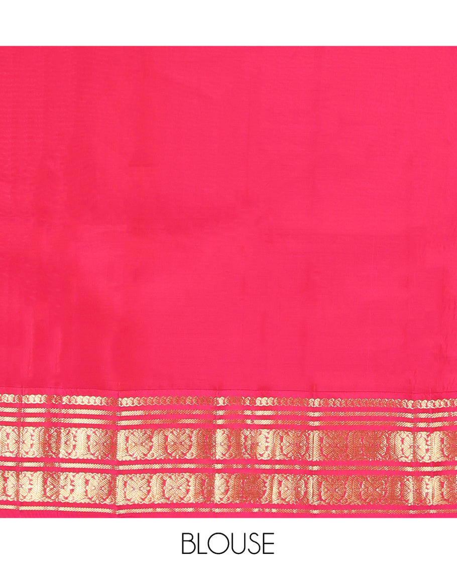 Green Zari Buttas Vasundhara Lite Silk Mix Saree, a Contrast Traditional Border, Jaal Pallu, Contrast Blouse