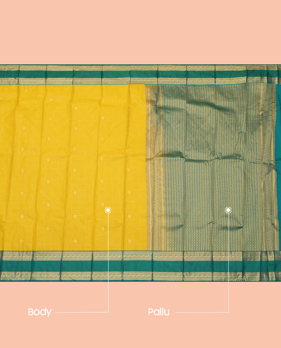 Yellow Rettai Pettu Border Budget Silk Saree