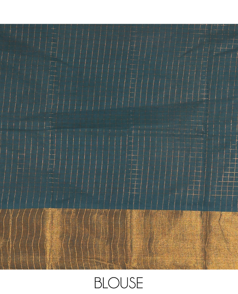 Bottle Green Sungudi Cotton Half-Saree