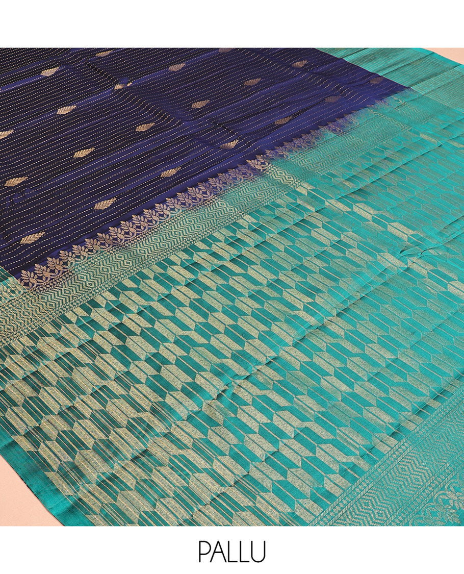 Blue Stripes Mayuri Lite Silk Mix Saree