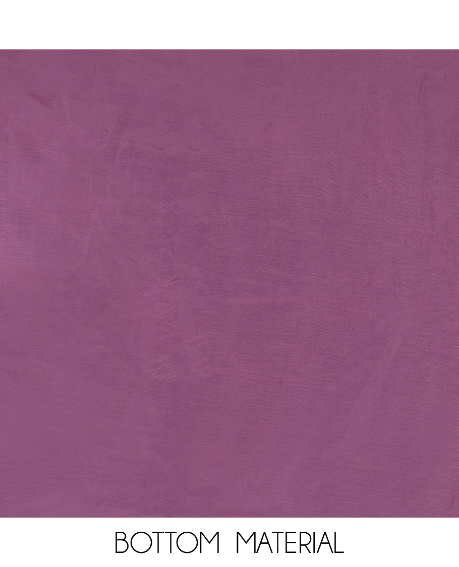 Lavender Mul Crush Chanderi Material Chudiddar, Floral Embroidered Top, Plain Bottom, Embroidered Dupatta