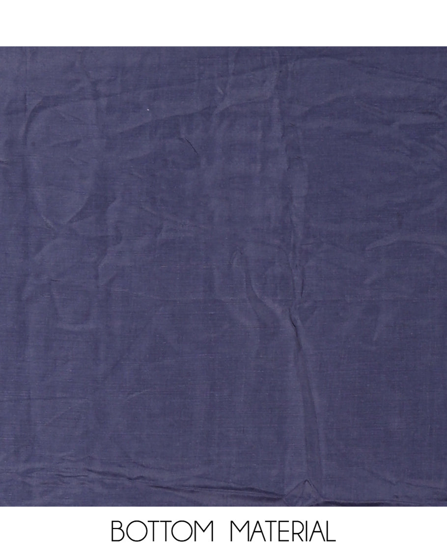 Navy Blue Semi-Silk Material Chudidar Set