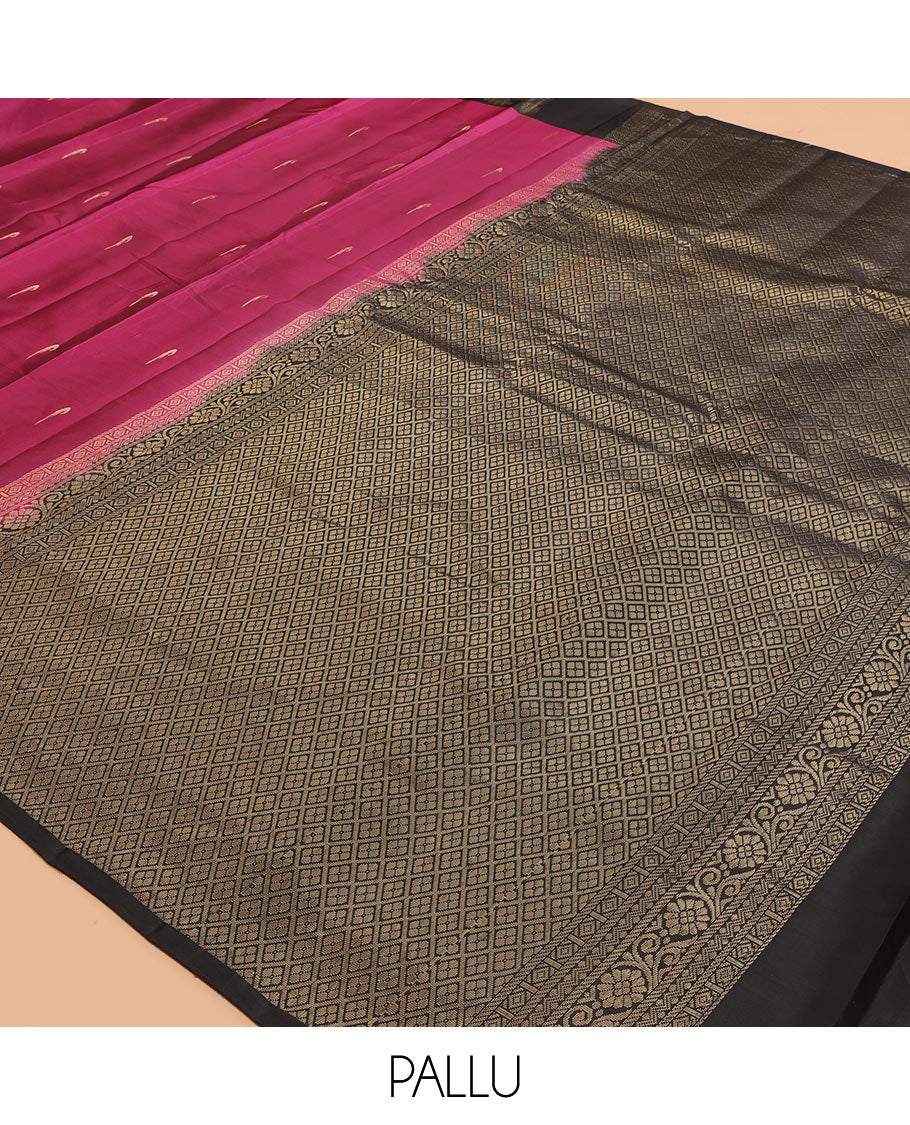 Light Purple Vasundhara Lite Silk Mix Saree, Graced with Muniya Buttas, a Contrast Unique Motif Zari Border, Jaal Pallu, and Contrast Blouse