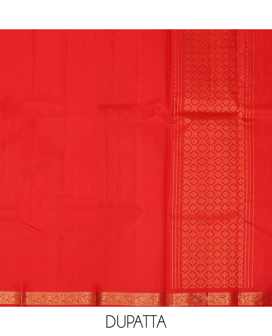 Green Pure Silk Half-Saree