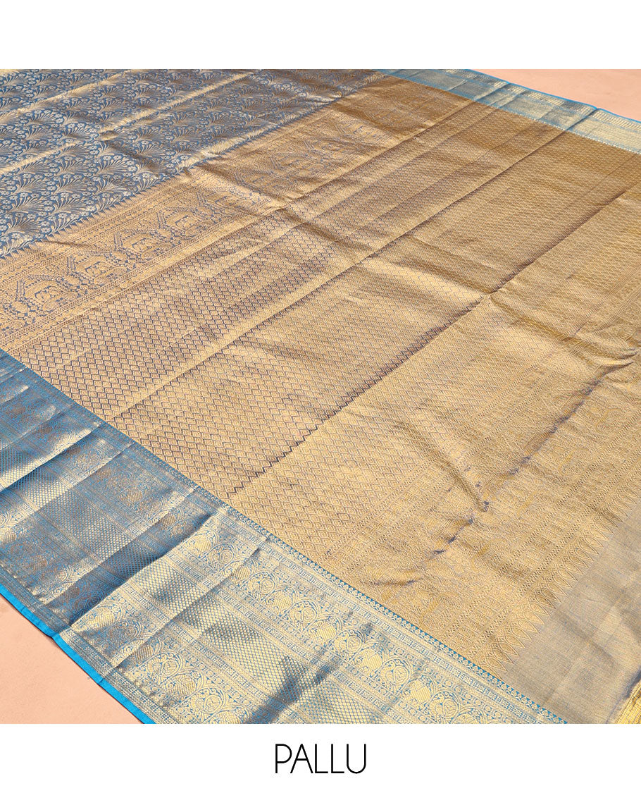 Blue Kanchipuram Tissue Silk Saree