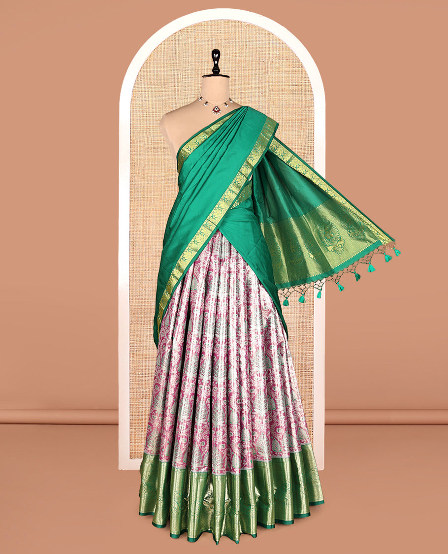 Pink Art Silk Half-Saree