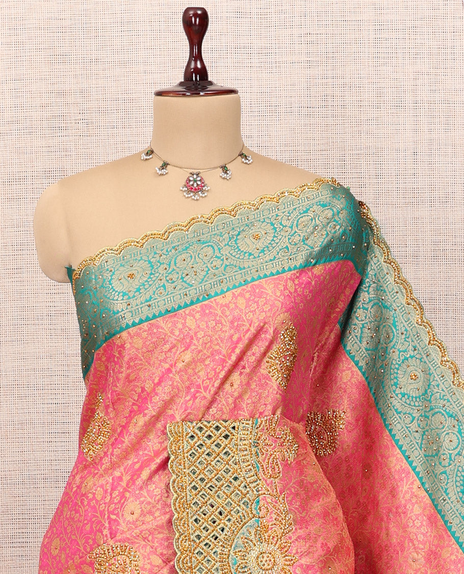 Pink Mysore Silk Saree