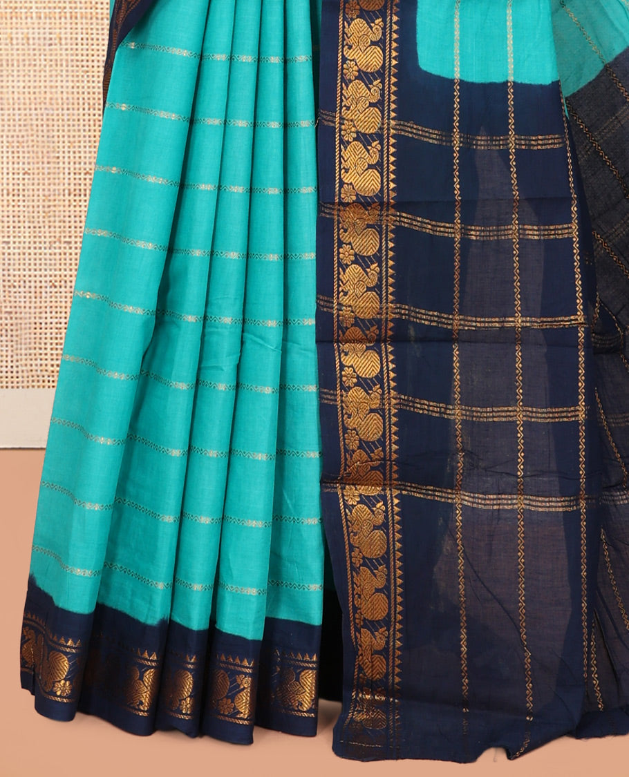 Blue Sungudi Cotton Saree