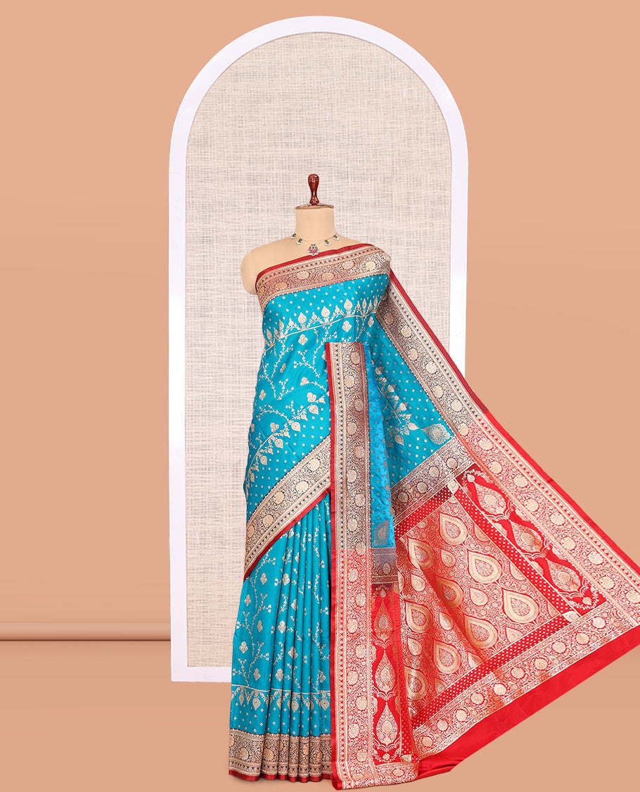 Blue Banaras Nylon Saree