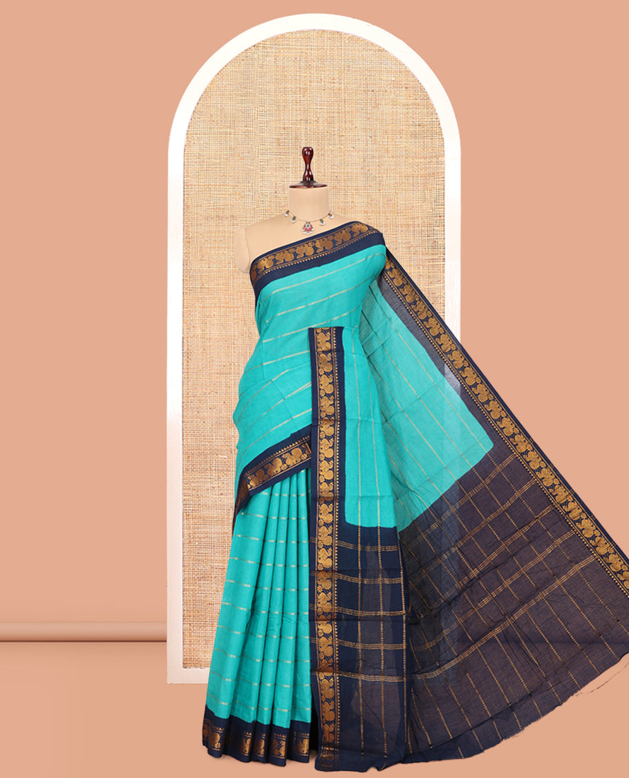 Blue Sungudi Cotton Saree