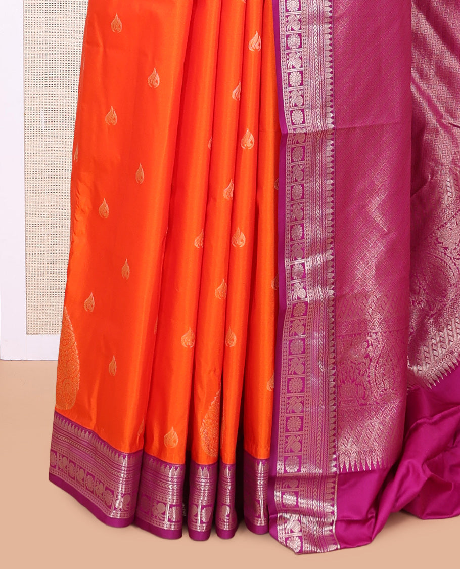 Orange Budget Silk Saree
