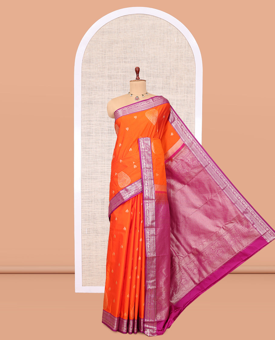 Orange Budget Silk Saree