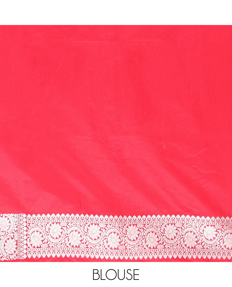 Red Semi-Banaras Satin Silk Saree