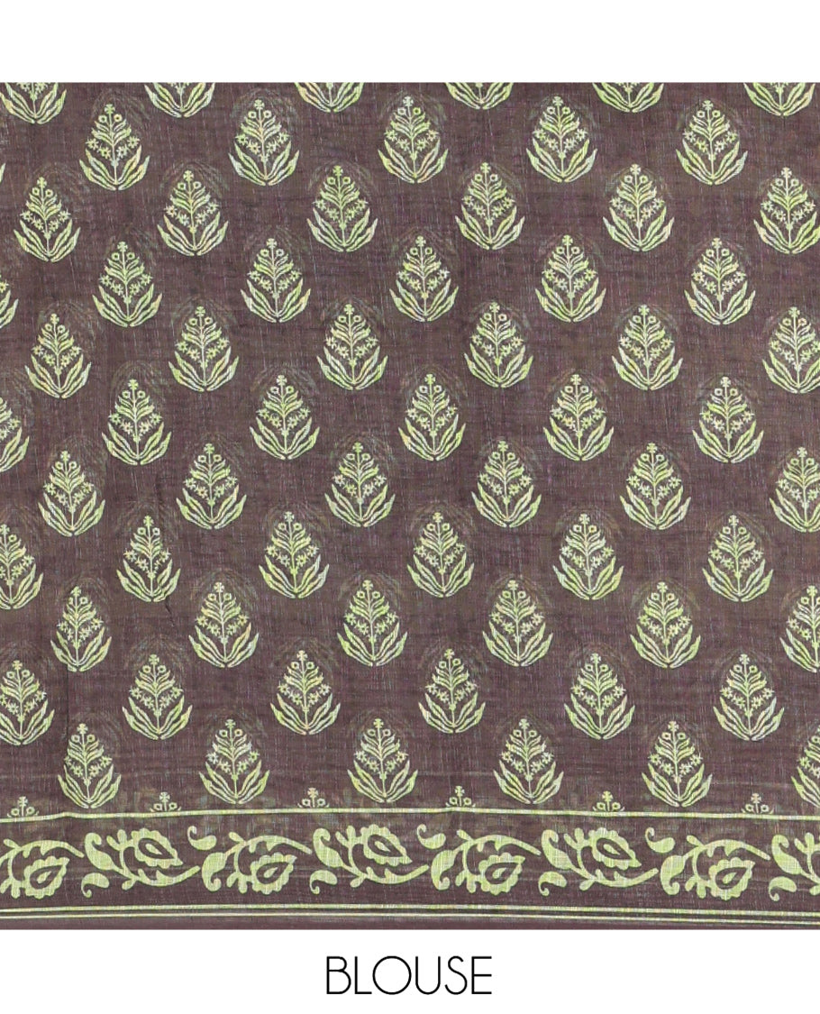 Green Linen Cotton Saree