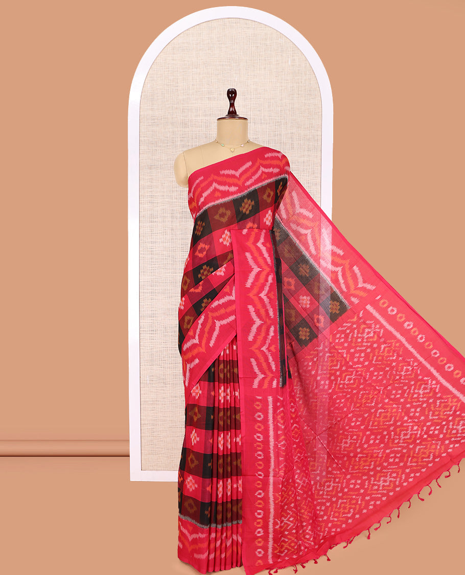 Multi-Color Pochampally Ikat Cotton Saree
