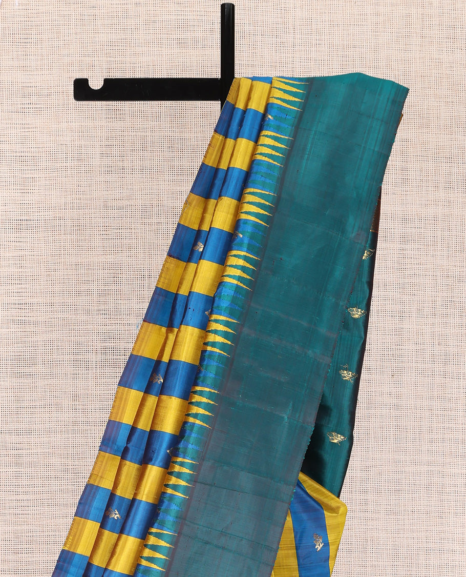 Blue-Yellow Kanchipuram Silk Saree