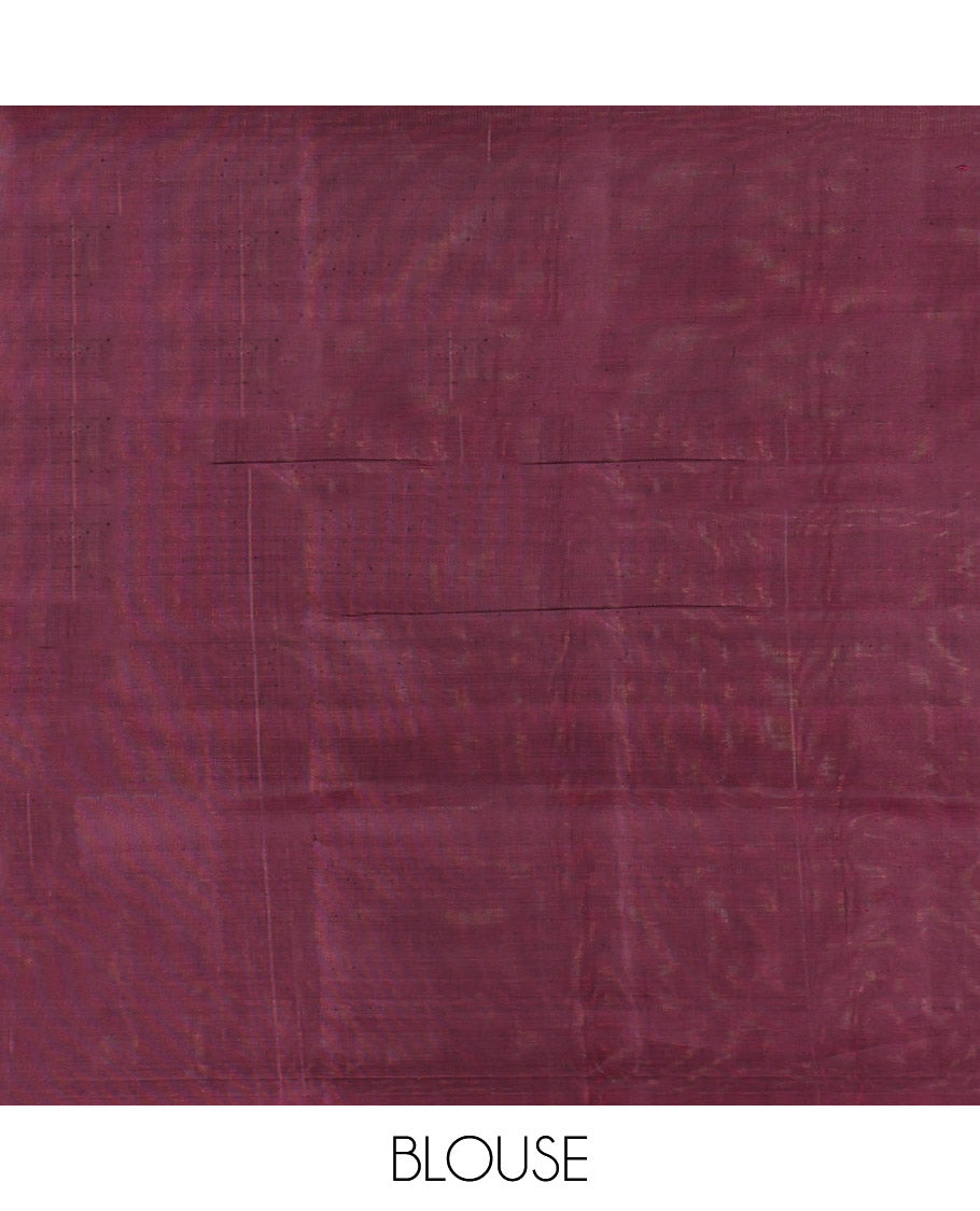 Borderless Orange Mayuri Lite Silk Mix Saree, Steeped with Subtle Zari Buttas, Complemented by Contrast Intricately Designed Pallu and a Contrast Blouse
