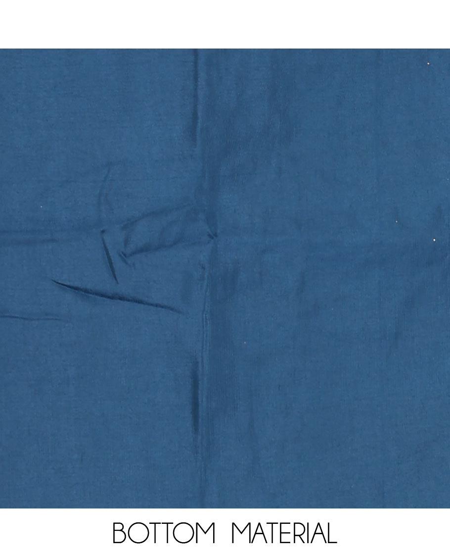 Green tissue material chudidar set, peacock printed with neck patch embroidered top, plain bottom, dupatta of peacock print, and cut work