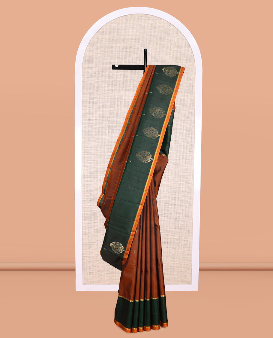 Rust Kanchipuram Silk Saree