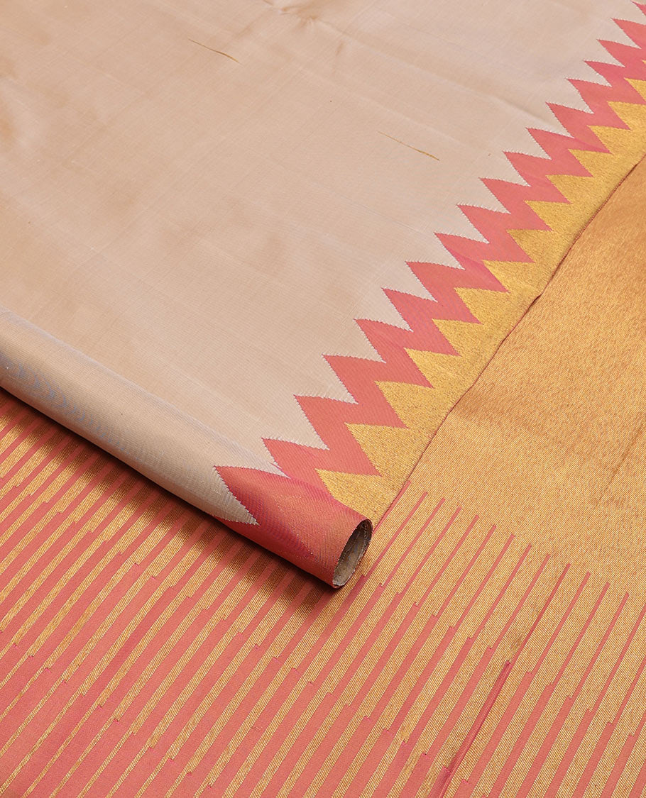 Borderless multi-color motifs silk saree with bhavanji pallu