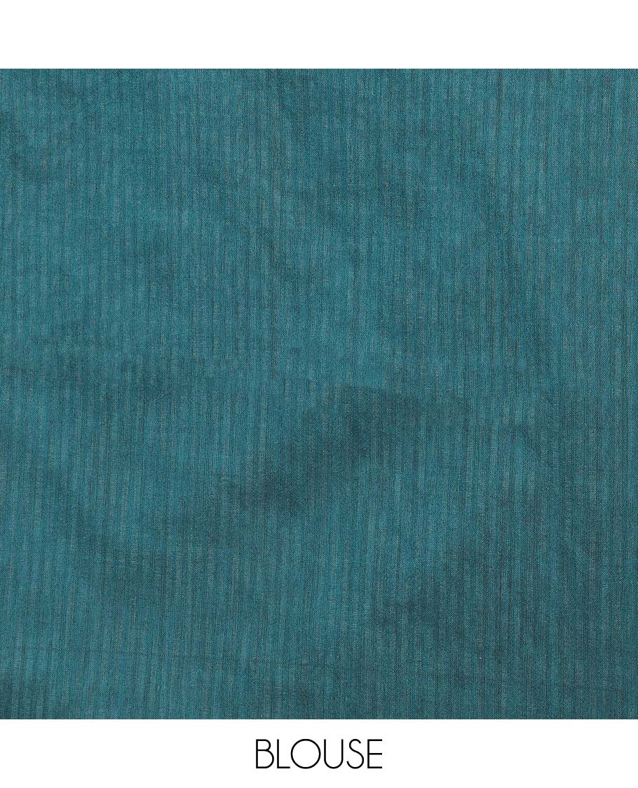 Borderless Grey with green striped khadi cotton saree