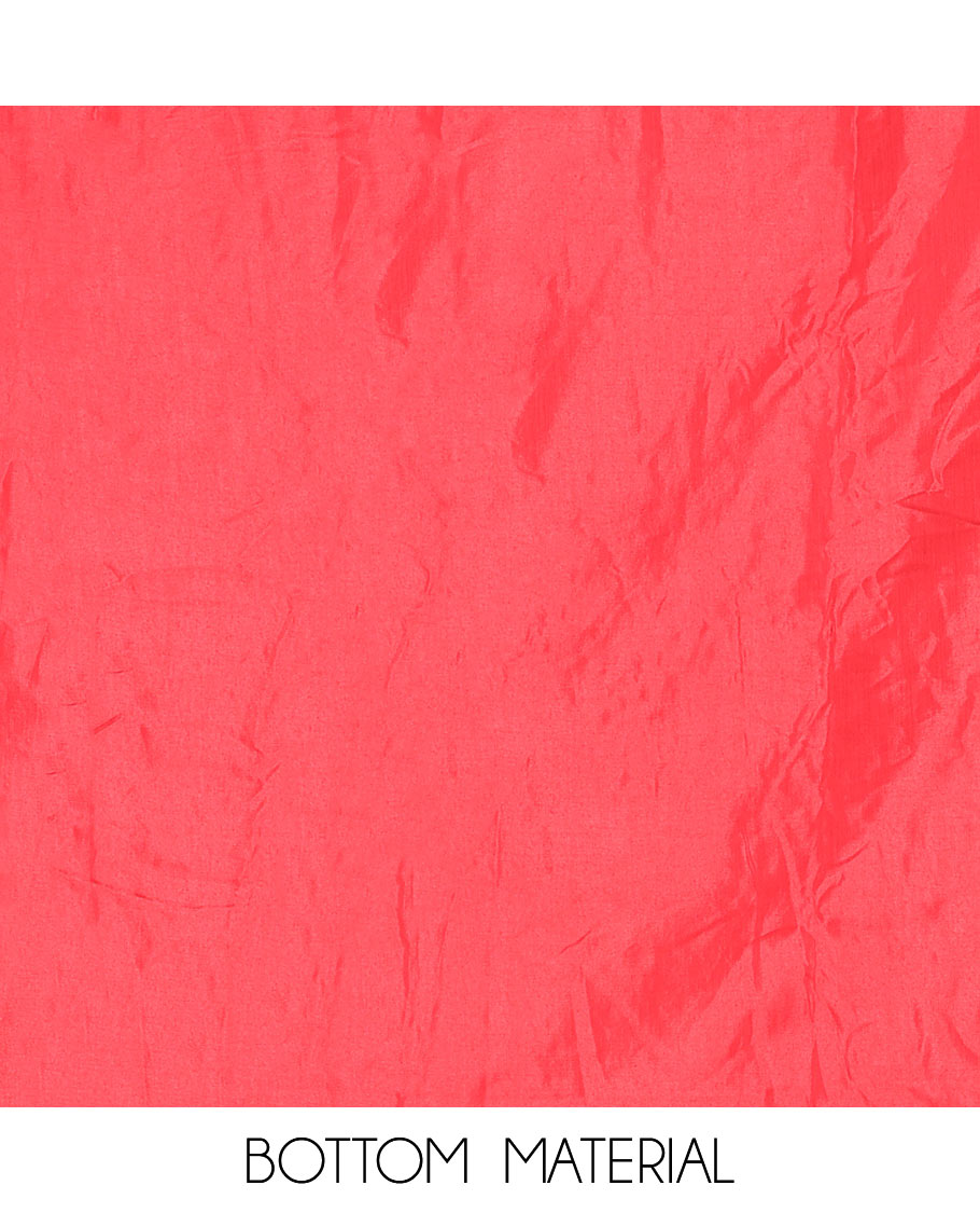 Chilli Red Material Chudidar Set Decked up with Floral Vine with Mirror Work Organza Top, Subtly Made Plain Santoon Bottom, and Organza Dupatta Featuring Floral Vine Print and Mirror Work