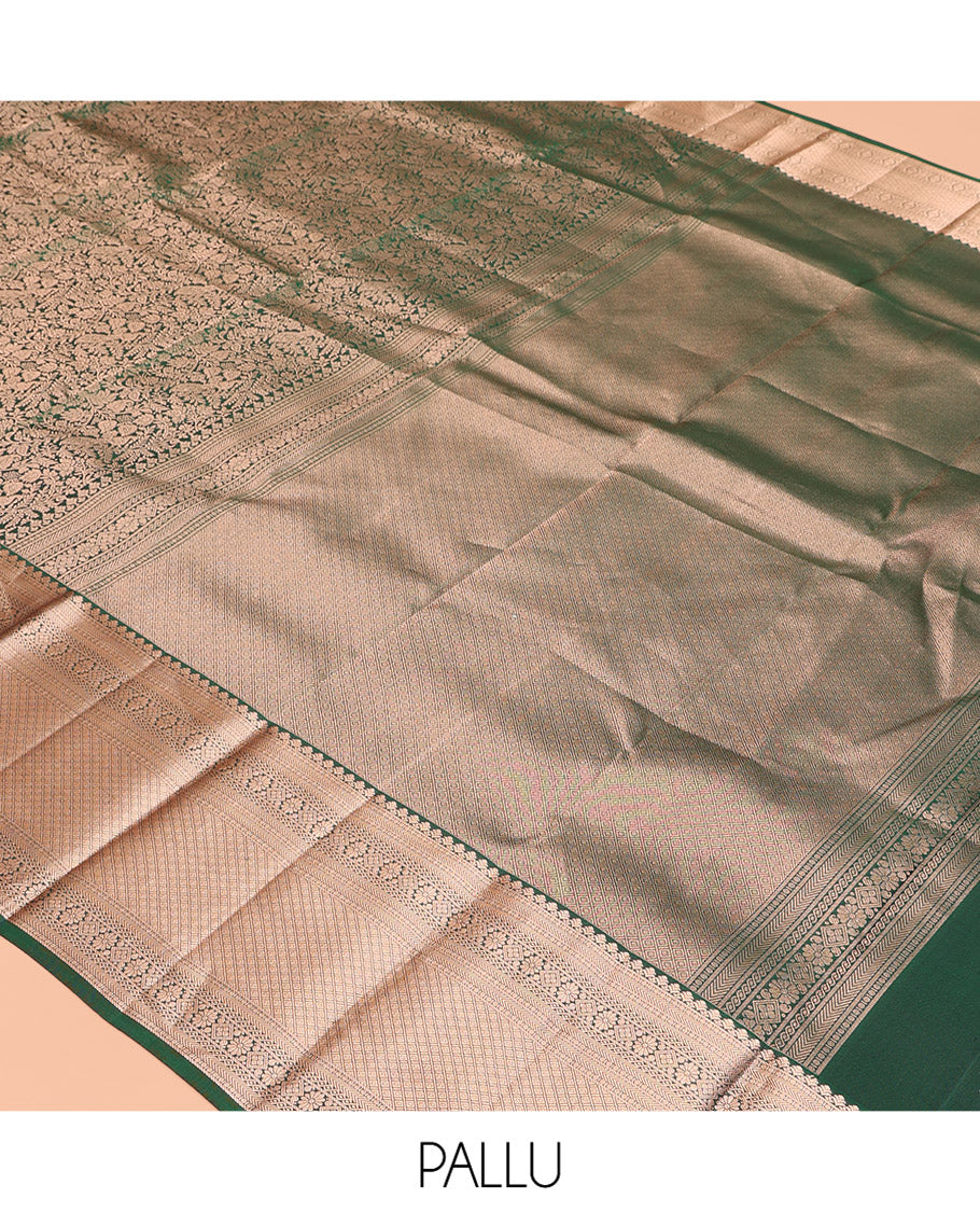 Green Jacquard Kanchipuram Wedding Silk Saree