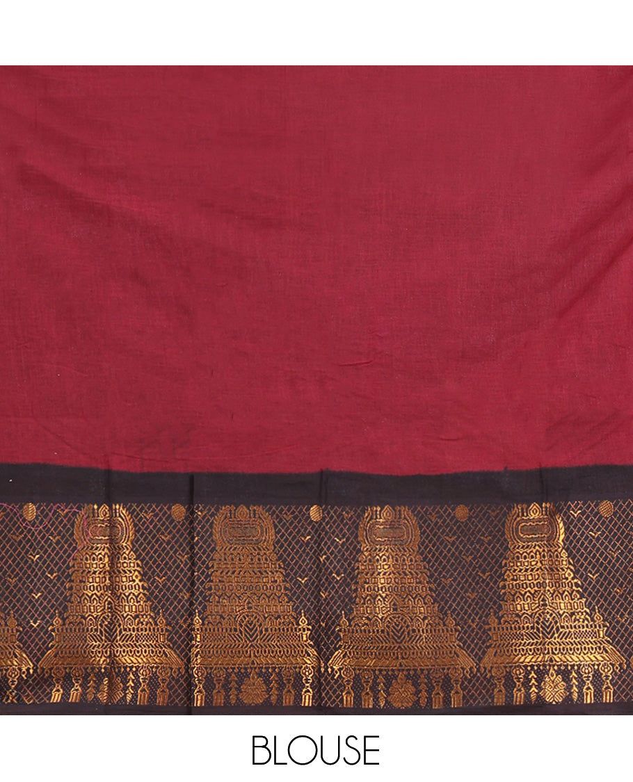 Maroon Sungudi Cotton Half-Saree