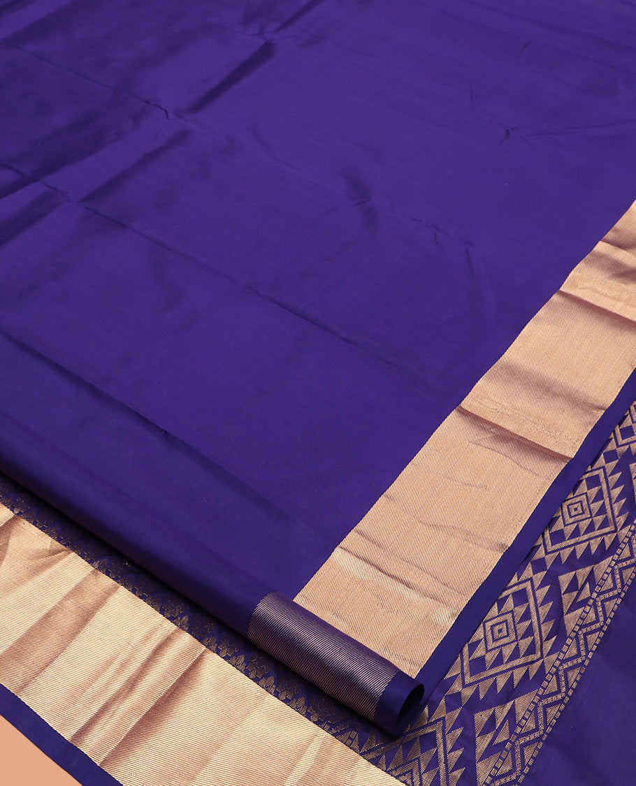 Blue Plain Kanchipuram Silk Saree