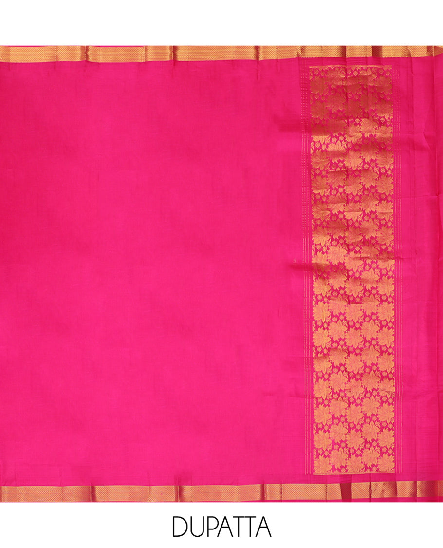 Blue Pure Silk Half Saree