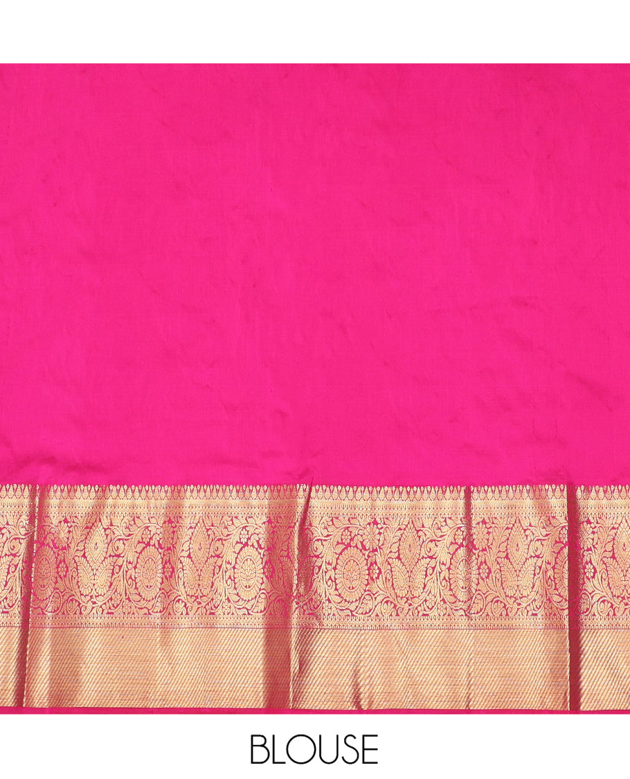 Blue Pure Silk Half Saree