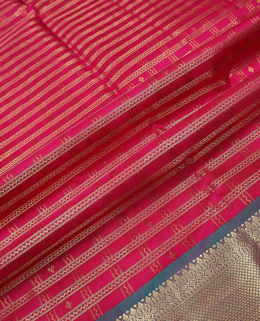 Maroon pure silk half saree, zari design skirt, contrast border and blouse of thilakam, kodi visiry, maga design and mayil kann, and intricate dhavani