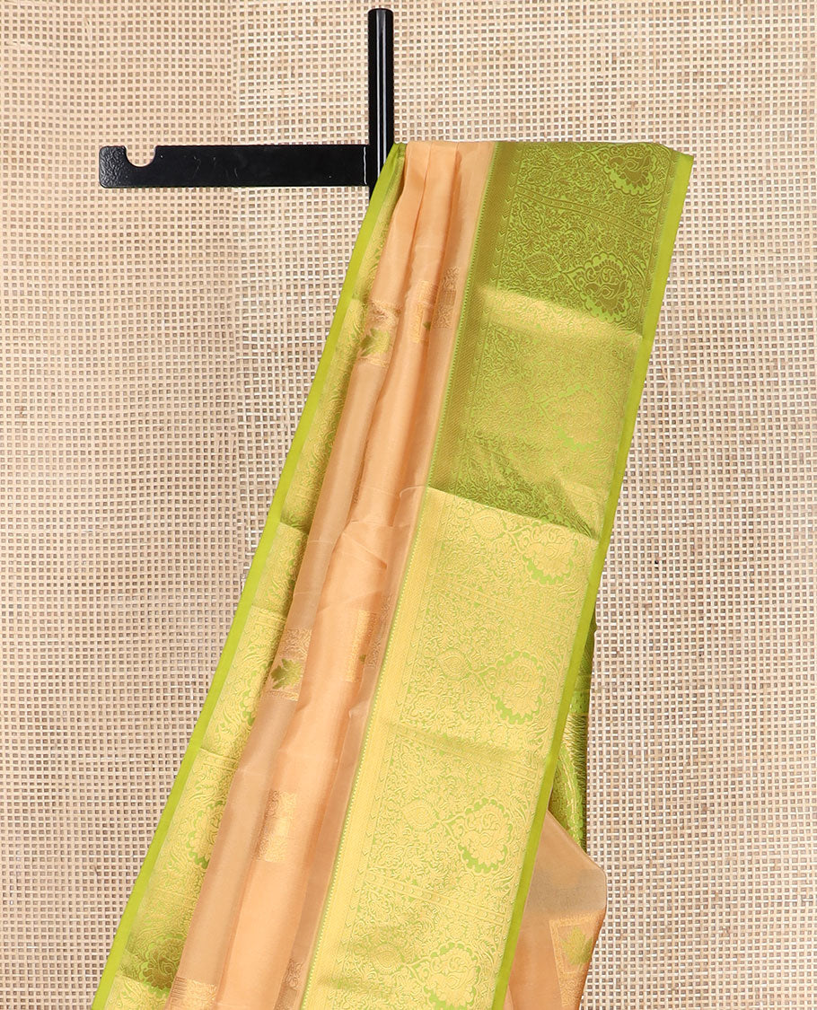 Sandal Meena Buttas Vasundhara Silk Mix Saree,contrast intricately woven pallu & border of rekku,kathir,mayil kann & floral design